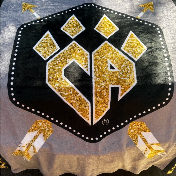 Cheer Athletics Black White Gold Blanket Super Soft CA Plano🐝 - Picture 2 of 5